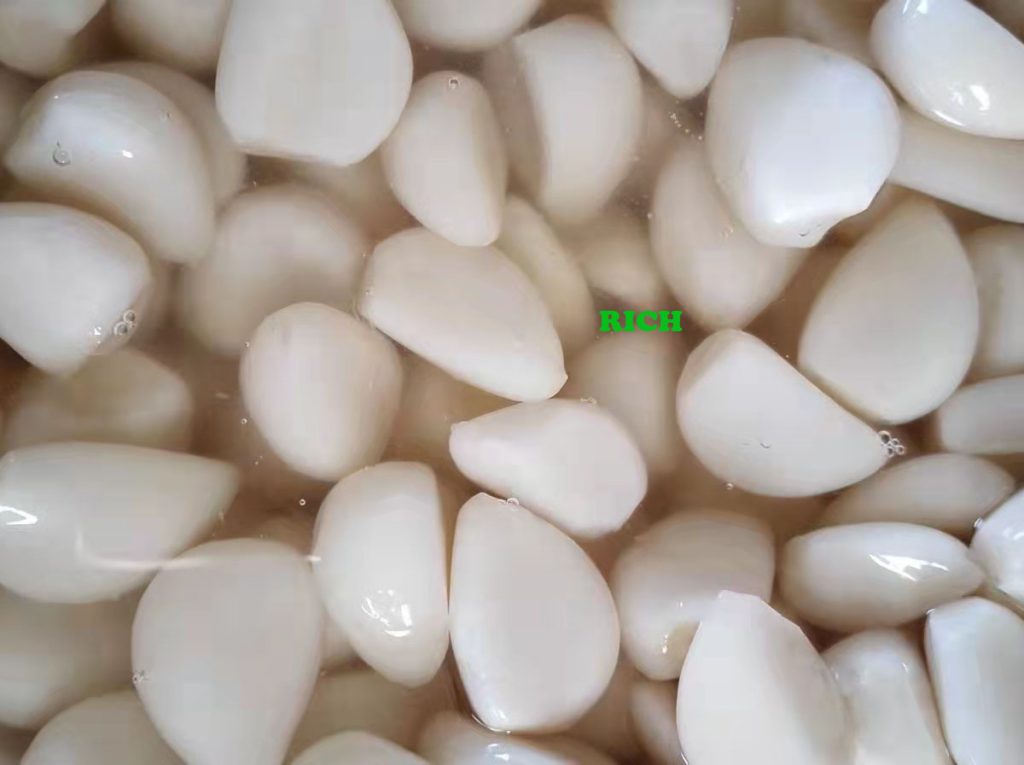 peeled garlic cloves in brine in drums
