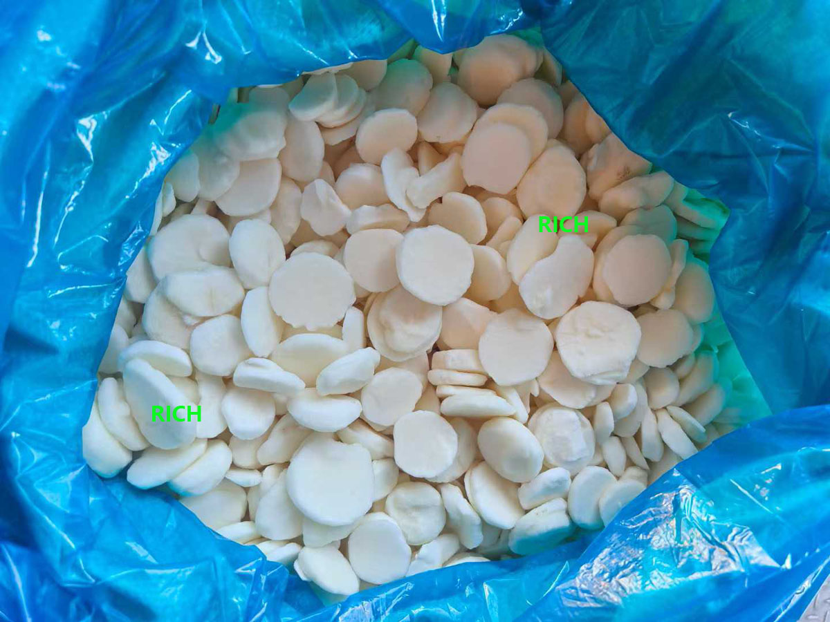 Frozen peeled sliced waternut