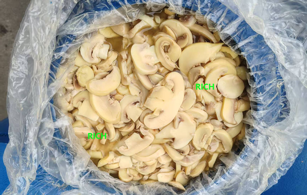 PNS white mushroom in SO2 in drums