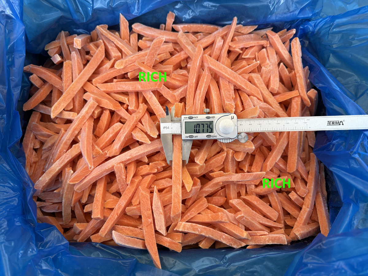 Frozen sweet potato strips