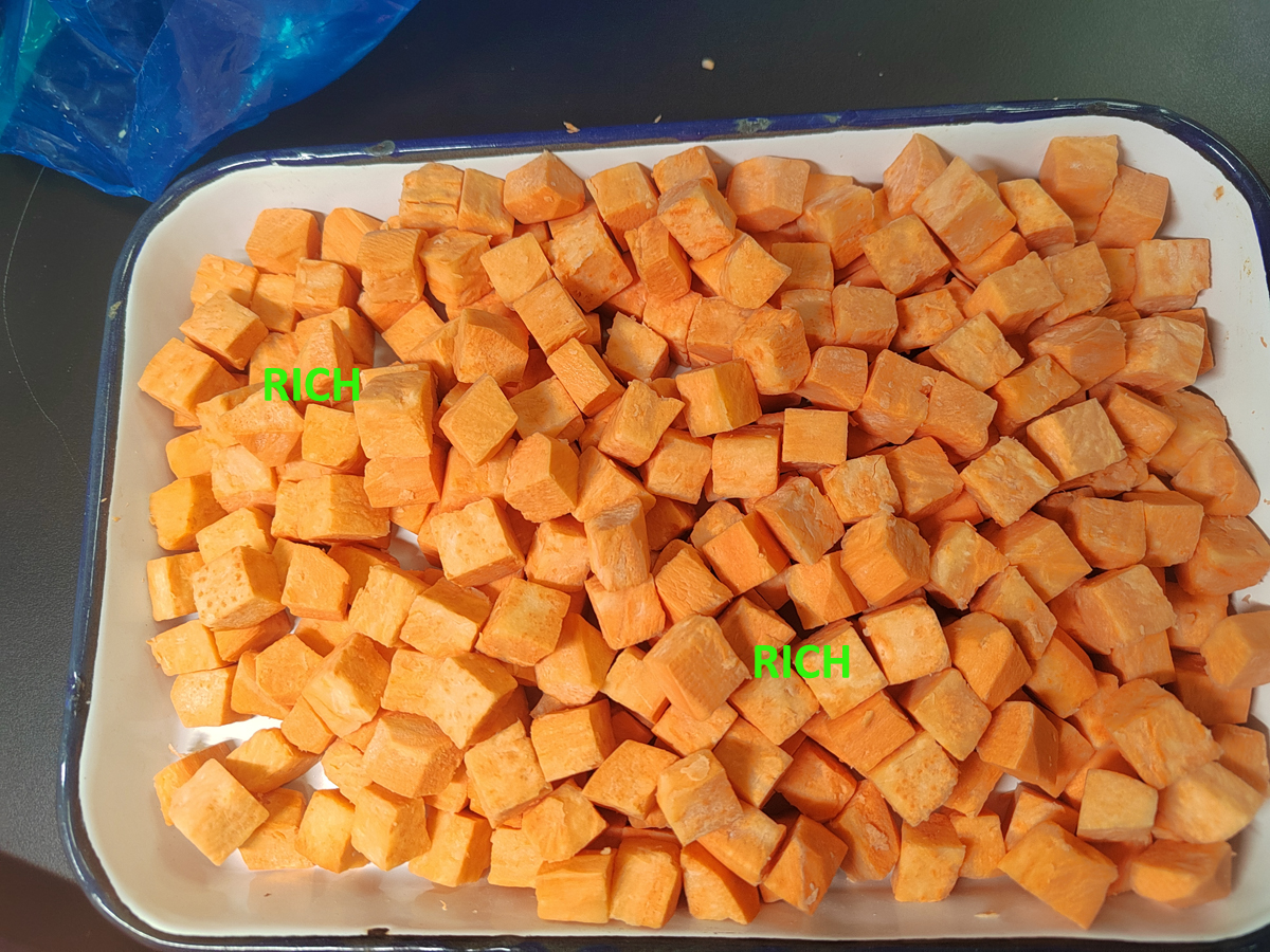 Diced frozen sweet potato
