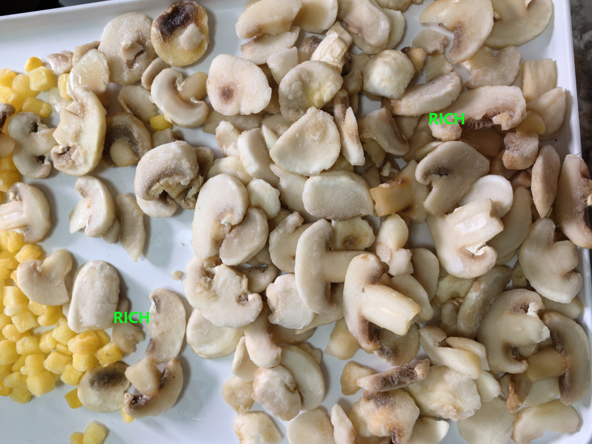 Applications of frozen mushroom slices