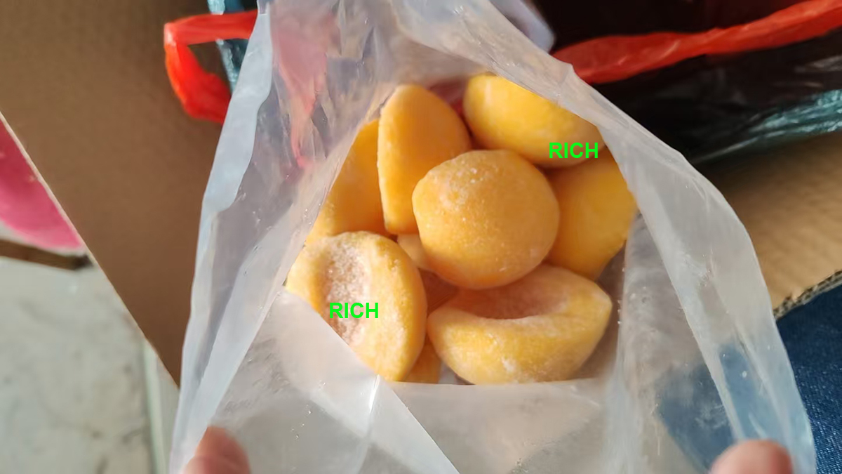 1/2 cut frozen yellow peaches